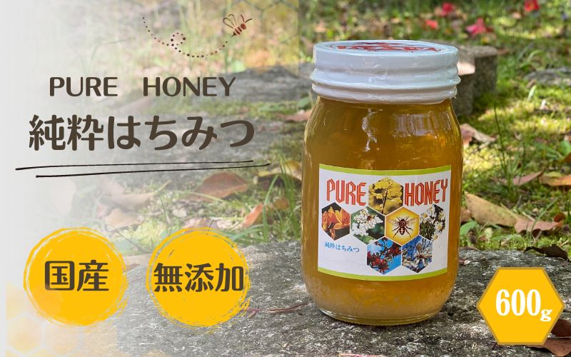 PURE HONEY 純粋はちみつ　600g  / 田辺市 はちみつ ハチミツ 蜂蜜  無添加 国産