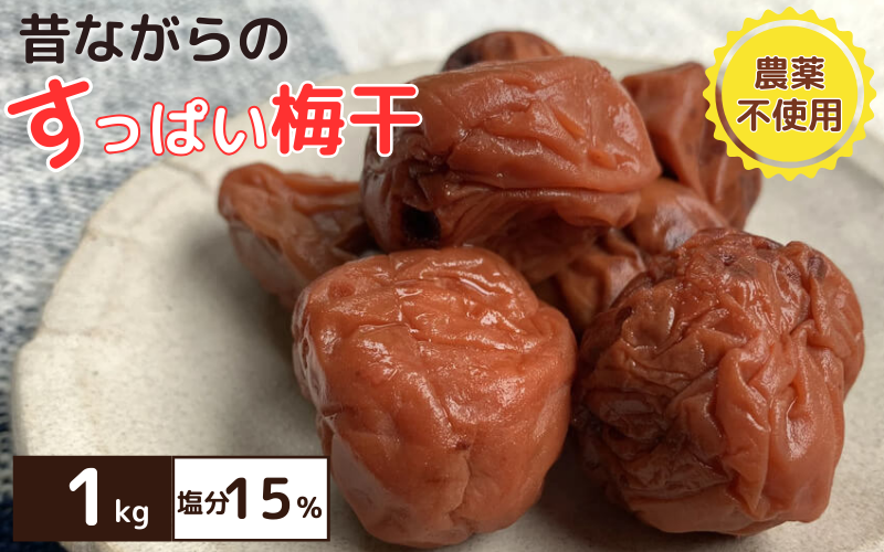 昔ながらのすっぱい梅干 1kg （200g×5） 塩分15％ / 梅干し 田辺市 紀州南高梅 南高梅 梅干 梅 うめ 肉厚 お米 おにぎり 焼酎 梅酒 健康 昔ながら 栽培期間中農薬不使用 和歌山 龍神 【mpt005】