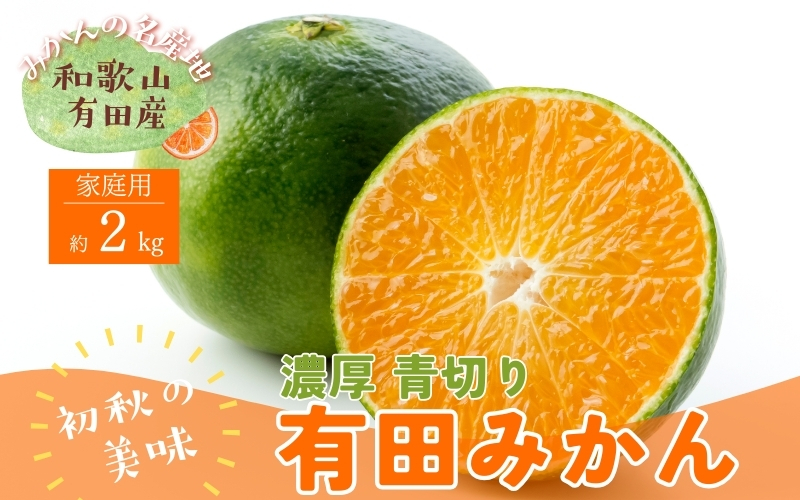 ＜9月中旬～＞【先行予約】有田育ちのご家庭用青切り有田みかん　2kg ※着日指定不可 ※沖縄・離島は配送不可 ※2024年9月中旬～10月中旬頃に順次発送予定　【ard207】