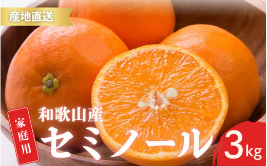 【先行予約】ご家庭用 セミノール  和歌山 有田  S～2Lサイズ 大きさお任せ 3kg【4月下旬～5月下旬頃に順次発送】/ みかん フルーツ 果物 くだもの 蜜柑 柑橘【ktn025】