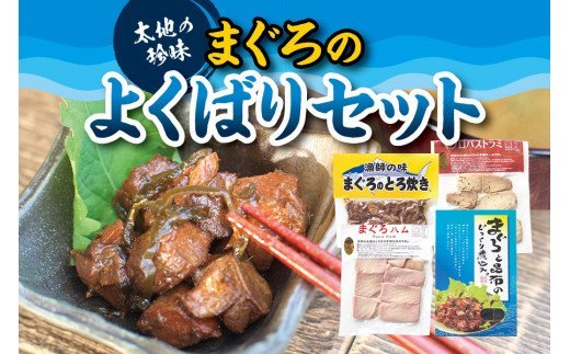 まぐろのよくばりセット 4種 （ まぐろのとろ炊き、まぐろと昆布のじっくり煮込み（箱入り）、まぐろハム、マグロパストラミ ）