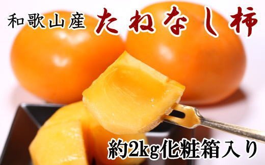 【秋の味覚】和歌山産のたねなし柿3L・4Lサイズ約2kg（化粧箱入り）※9月下旬から順次発送