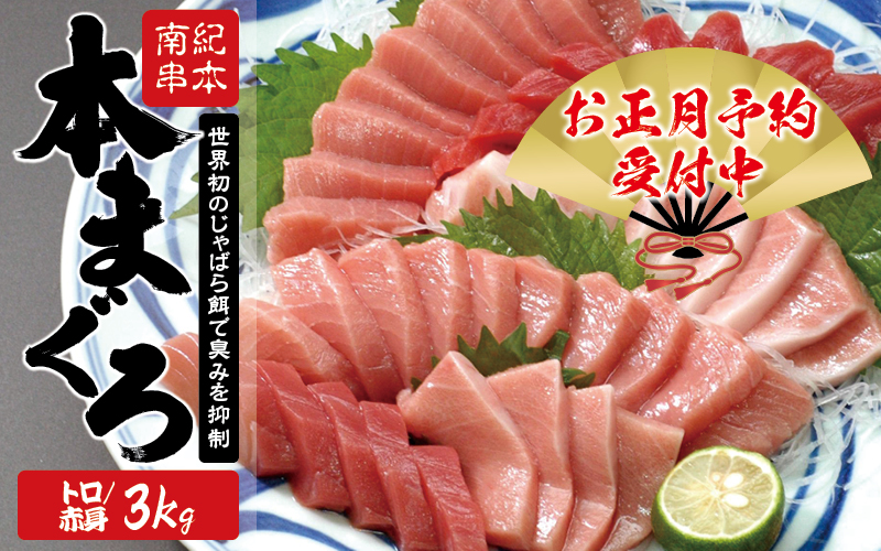 本マグロ トロ 赤身セット 3kg 養殖 12月25日 29日発送 濃厚な赤身と高級部位トロの鮪好きにはたまらないセット 串本町 北山村 ふるラボ