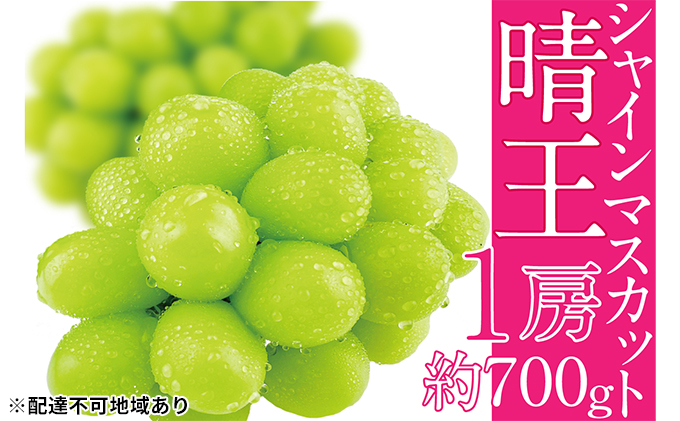 ぶどう [2023年先行予約] シャインマスカット 晴王 1房 約700g 岡山県