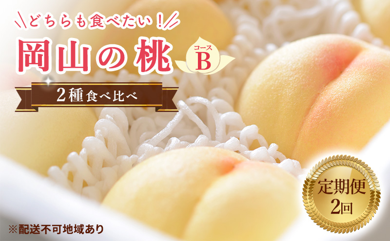 【 2025年 先行予約 】桃 岡山県産 岡山 の桃 2種 食べ比べ プラン 2回 コースB ( 加納岩白桃 ・ あかつき 各1.5kg) 《2025年6月下旬-7月中旬頃出荷》 フルーツ もも モモ デザート ギフト くだもの 果物 旬 定期便