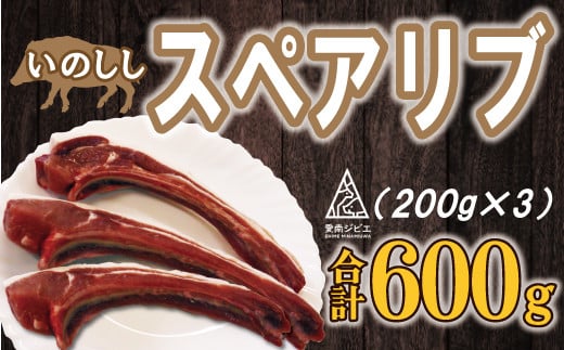 愛南ジビエ 猪スペアリブ肉600g(200g×3パック)