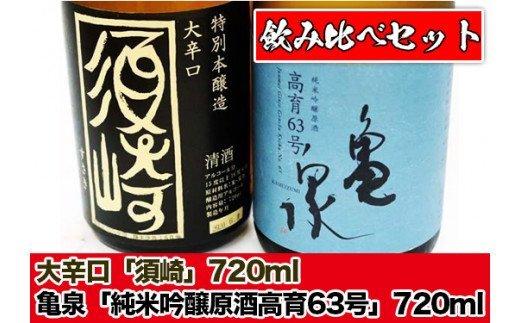 大辛口「須崎」と亀泉「純米吟醸原酒高育63号」の飲み比べ 720ml 2本セット　TH0391