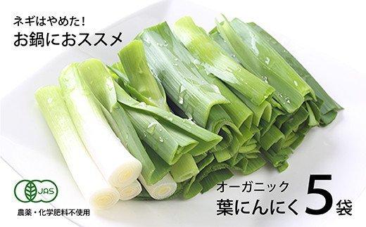 高知県産 冷凍オーガニック葉ニンニク150g×5袋(無農薬・有機JAS認証品)