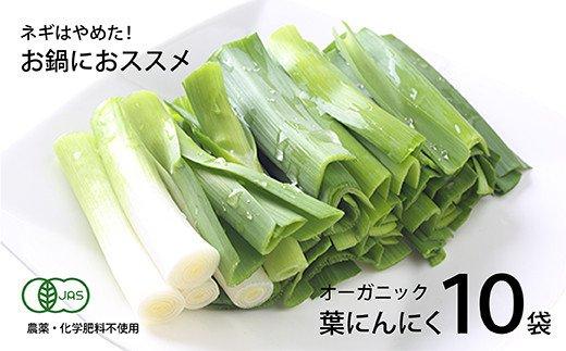 高知県産 冷凍オーガニック葉ニンニク150g×10袋(無農薬・有機JAS認証品)　EA012