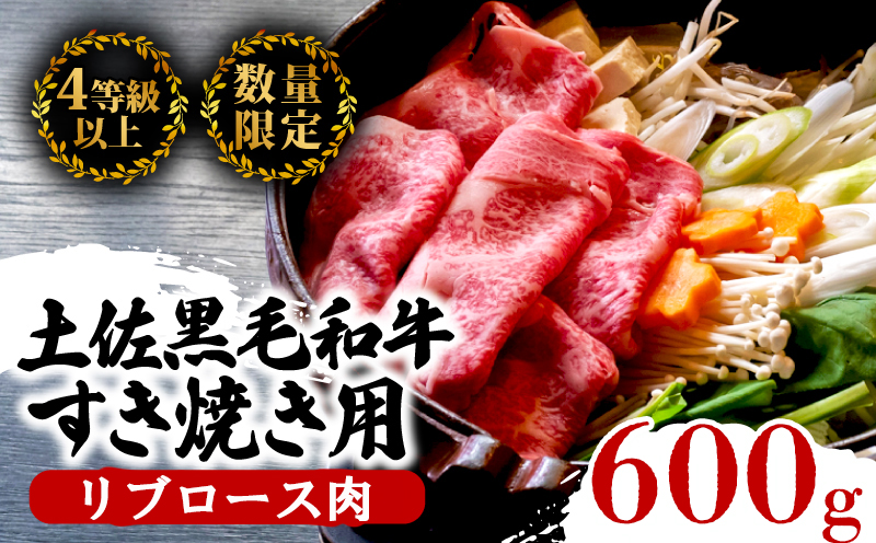 土佐 黒毛 和牛 すき焼き用 600g | 特撰 リブロース肉 最上位等級 A4 A5 最高ランク 贅沢 すきやき スキヤキ用 鍋 焼肉用 小分け 冷凍 国産 牛肉 高知県 須崎