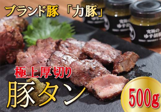 【高知県大月町産ブランド豚】 力豚 極上厚切り豚タン　500g