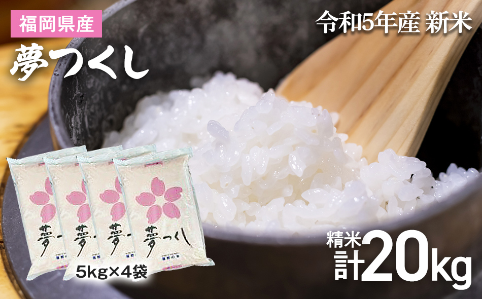 特別栽培米　福岡県産米『夢つくし』　20kg 【玄米専用】令和3年産　新米