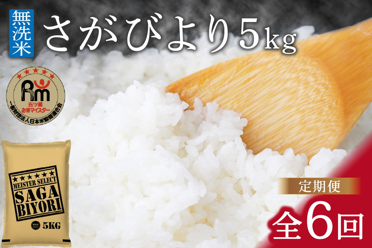 【11月から順次発送】 令和6年産 【定期便】《無洗米》さがびより ５kg×６回 B703