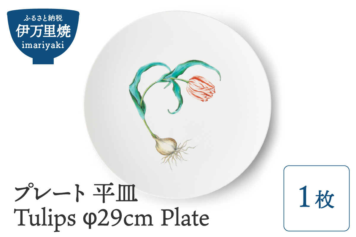 プレート 平皿 【伊万里焼】Tulips φ29cm Plate H837