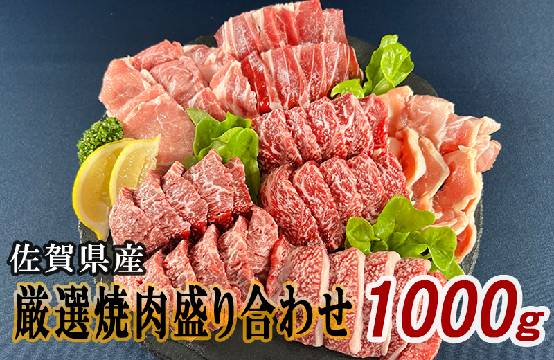 佐賀県産厳選6種焼肉盛り合わせ　1000ｇ（2～3人前） J1049