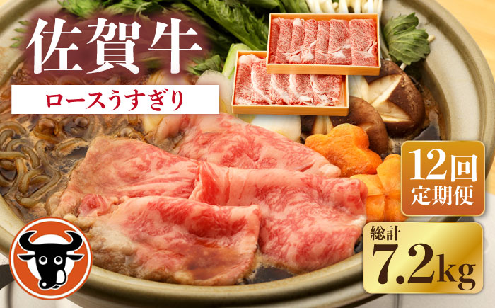 【12回定期便】佐賀牛 ロース うすぎり 計600g（300g×2p）【一ノ瀬畜産】 [NAC148]