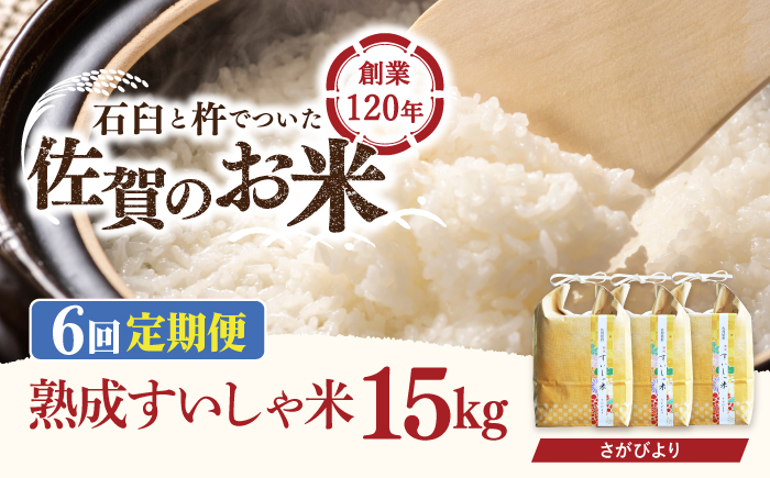 【6回定期便】 令和6年産  佐賀県産 さがびより 15kg【一粒】NAO046