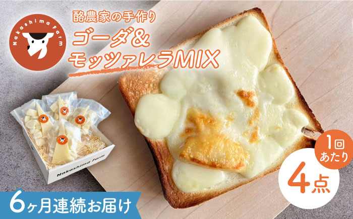 【6回定期便】チーズトースト ゴーダ＆モッツァレラMIX 4点 セット【ナカシマファーム】 [NAJ117]