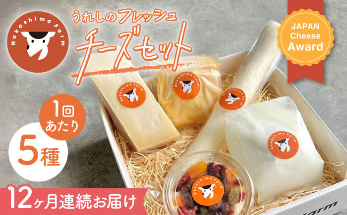 【12回定期便】うれしのフレッシュチーズ5種セット【ナカシマファーム】 [NAJ103]