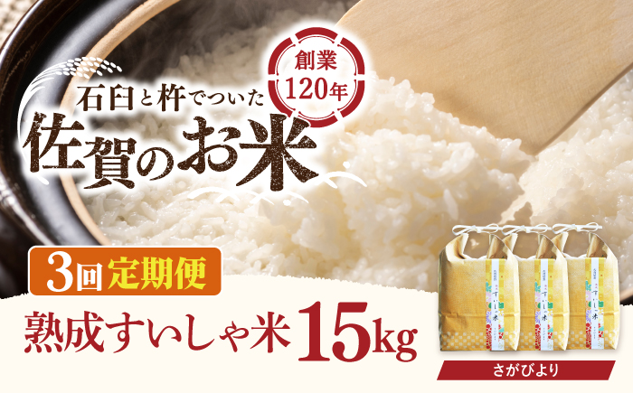 【3回定期便】 令和6年産  佐賀県産 さがびより 15kg【一粒】NAO045