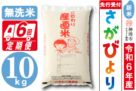 【令和6年産 新米先行受付】さがびより 無洗米 10kg【6ヶ月定期便】【米 お米 コメ 無洗米 おいしい ランキング 人気 国産 ブランド お得 地元農家】(H061282)