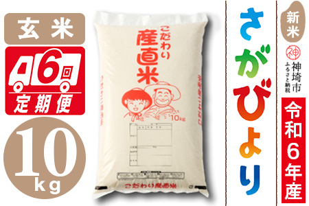 【令和6年産 新米】さがびより 玄米 10kg【6ヶ月定期便】【米 お米 コメ 玄米 10kg×6 おいしい ランキング 人気 国産 ブランド 地元農家】(H061415)