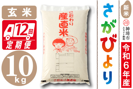 【令和6年産 新米】さがびより 玄米 10kg【12ケ月定期便】【米 お米 コメ 玄米 10kg×12 おいしい ランキング 人気 国産 ブランド 地元農家】(H061417)