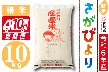 【令和6年産 新米】さがびより 精米 10kg【10ケ月定期便】【米 10kg×10 お米 コメ おいしい ランキング 人気 国産 ブランド 地元農家】(H061410)