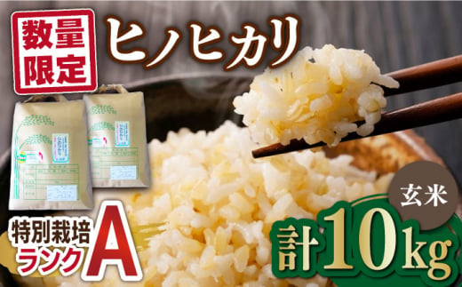 佐賀県産 特別栽培米Aランク <玄米>ヒノヒカリ 10kg(5kg×2)【種まきの会】[FBO008]