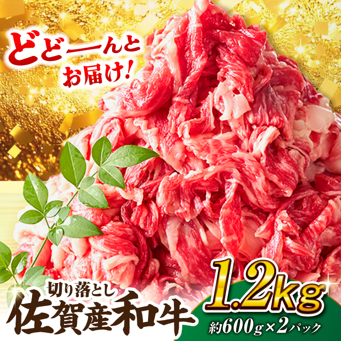 【不揃い訳あり・部位おまかせ】佐賀産和牛 切り落とし 肩orバラ 600g×2 計1.2kg 吉野ヶ里町 [FDB001]