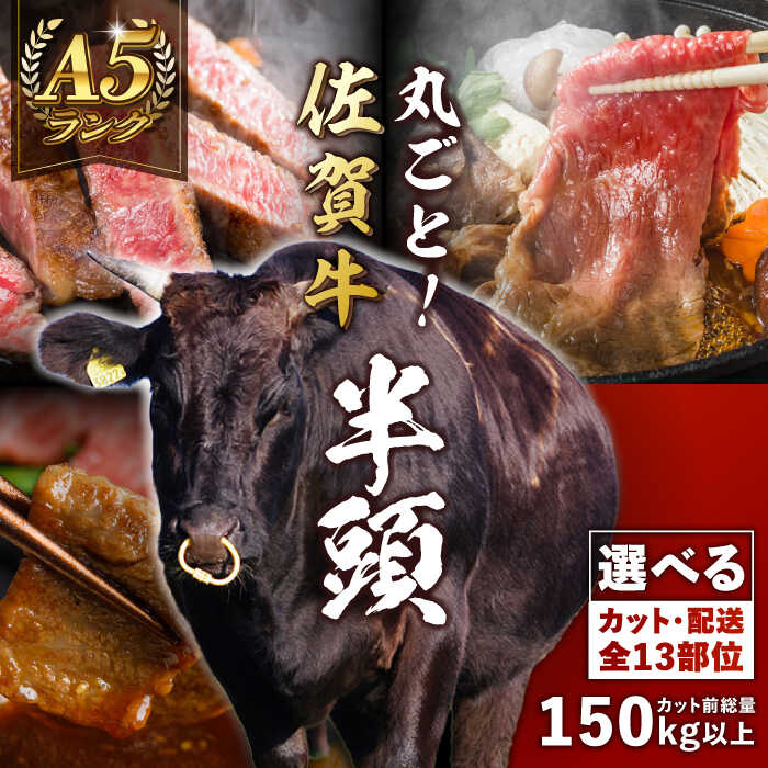 [半頭オーダーカット!] A5 佐賀牛 半頭食べ尽くしセット 黒毛和牛 吉野ヶ里町/株式会社MEAT PLUS 