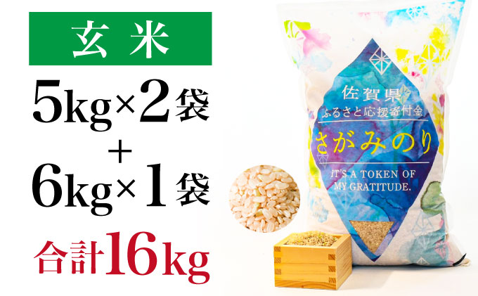 16kg 令和3年産 さがみのり 玄米（5kg×2袋 6kg×1袋） B-856｜ふるラボ