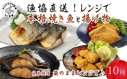 漁協直送！レンジで本格焼き魚と揚げ物10種セット【C3-018】
