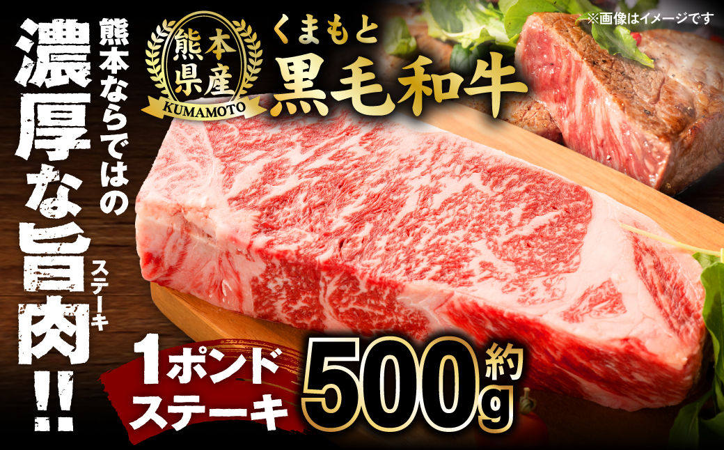 くまもと黒毛和牛 1ポンド ステーキ 約500g 牛肉 肉