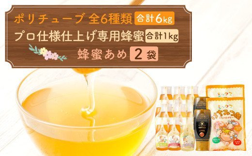 ポリチューブ全6種類 プロ仕様仕上げ専用蜂蜜 蜂蜜あめ 各2本づつ