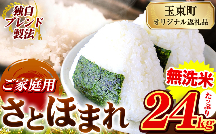 熊本県産 さとほまれ 無洗米 ご家庭用 24kg 6kg×4袋《1月中旬-3月末頃