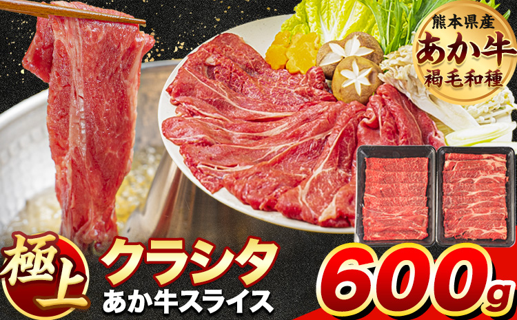 牛肉 赤身 クラシタ ロース すき焼き しゃぶしゃぶ 鍋 クラシタ あか牛 送料無料 肉 牛肉 ロース 肩ロース 600g (300g×2パック) クラシタ あか牛 赤牛 あかうし [60日以内に出荷予定(土日祝除く)]九州 食品 お取り寄せ