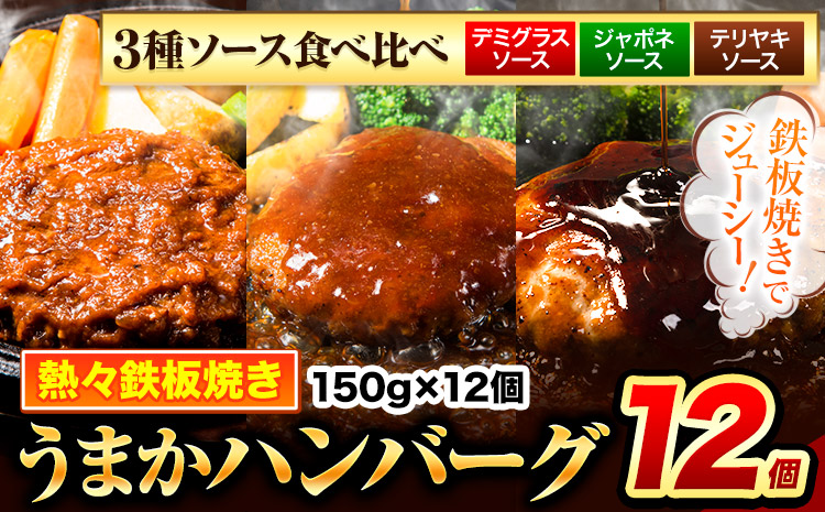 ハンバーグ 12個 国産のお肉使用！ 鶏肉不使用 温めるだけ 「通の贅沢ハンバーグ」3種ソース食べ比べ《7-14日以内に出荷予定(土日祝除く)》 牛 訳あり 小分け 早く届く