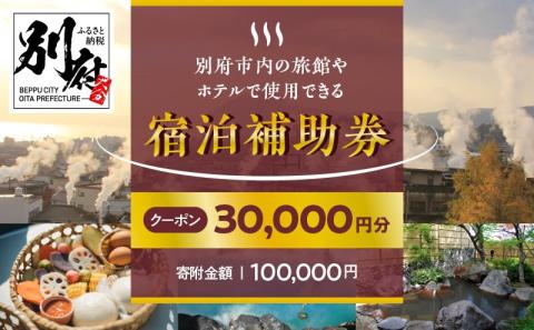 30,000円分】別府市内の旅館やホテルで使用できる宿泊補助券 宿泊補助