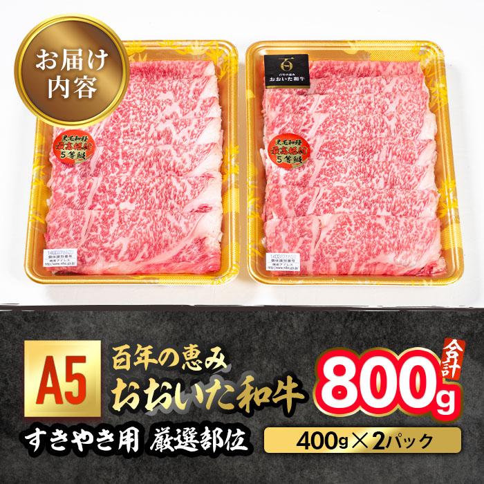 百年の恵み おおいた和牛 A5 すき焼用 厳選部位 (800g) 国産 牛肉 肉