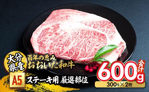 百年の恵み おおいた和牛 A5 ステーキ用 厚切り 厳選部位 (計600g