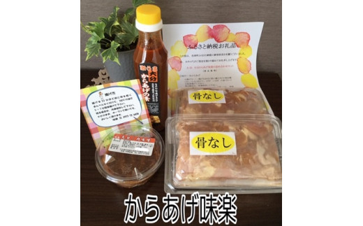 大分からあげ味楽の詰め合わせセット 大分 からあげ 味楽 詰め合わせ セット 特製だれ 鶏モモ肉 400g 2袋 本場 からあげの素 肉味噌 オリジナル おうち時間 クセになる 自宅 料理 簡単 調理 便利 ご飯のお供 おかず 鶏料理　時短