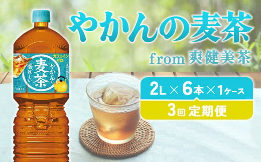 [3回定期便]やかんの麦茶 from 爽健美茶 PET 1ケース 2L×6本×3回[コカコーラ] 日本茶 お茶 麦茶 むぎ茶 ペットボトル カフェインゼロ ノンカフェイン 常温 10営業日程で発送 常温 送料無料 こども 美容 むくみ