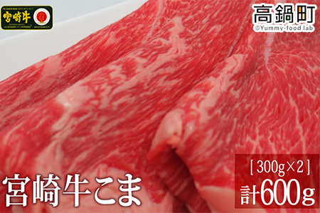 [宮崎牛こま600g(300g×2)]3か月以内に順次出荷