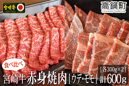 【12月1日までの入金で年内発送可能】＜宮崎牛赤身焼肉600g(300g×2)＞3か月以内に順次出荷