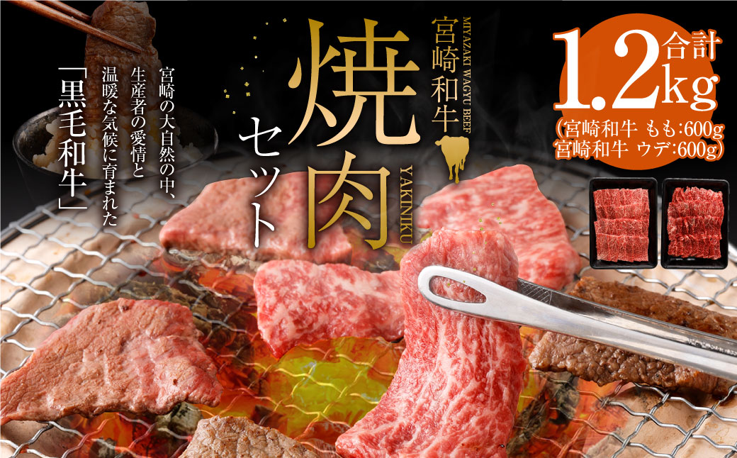 ＜宮崎和牛焼肉セット計1.2kg＞2か月以内に順次出荷します