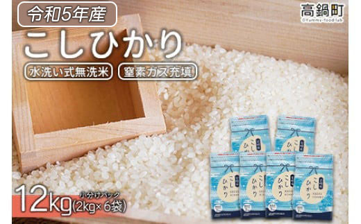 ＜令和5年産無洗米宮崎県産コシヒカリ 2kg×6＞翌々月末迄に順次出荷 合計12kg 米 無洗米 コシヒカリ