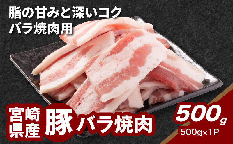 スピード発送!!7日〜10日営業日以内に発送★宮崎県産豚バラ焼肉 500g K16_0188