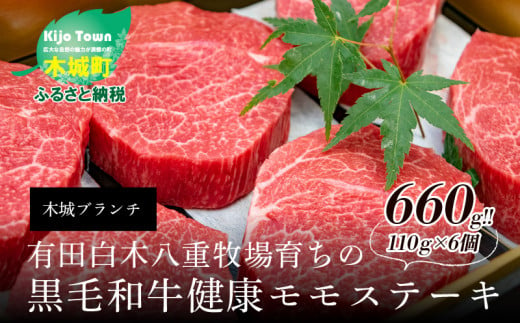 有田白木八重牧場育ち 宮崎県産黒毛和牛 赤身モモステーキ660g(110g×6枚) K20_0003_1