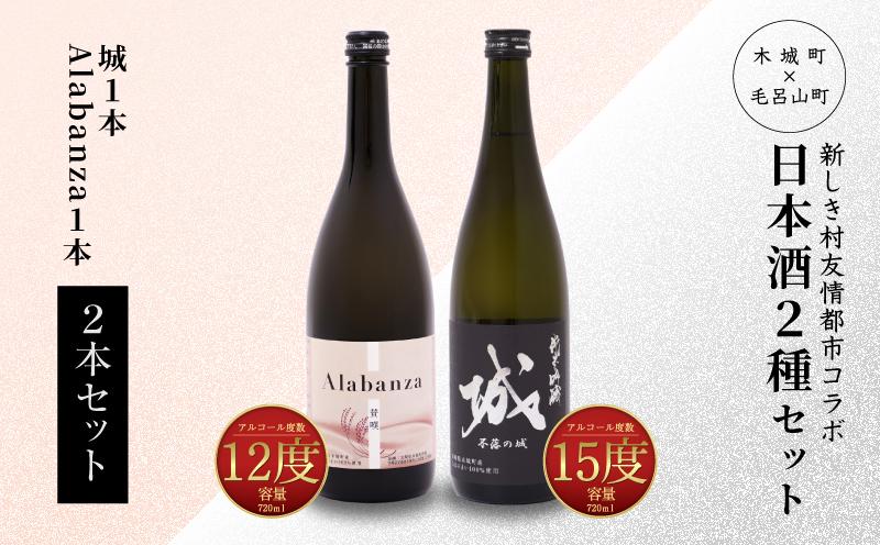 【7日以内に発送！】令和6年産　木城町・毛呂山町 新しき村友情都市コラボ日本酒２種２本セット（城１本・Alabanza１本） K21_0025